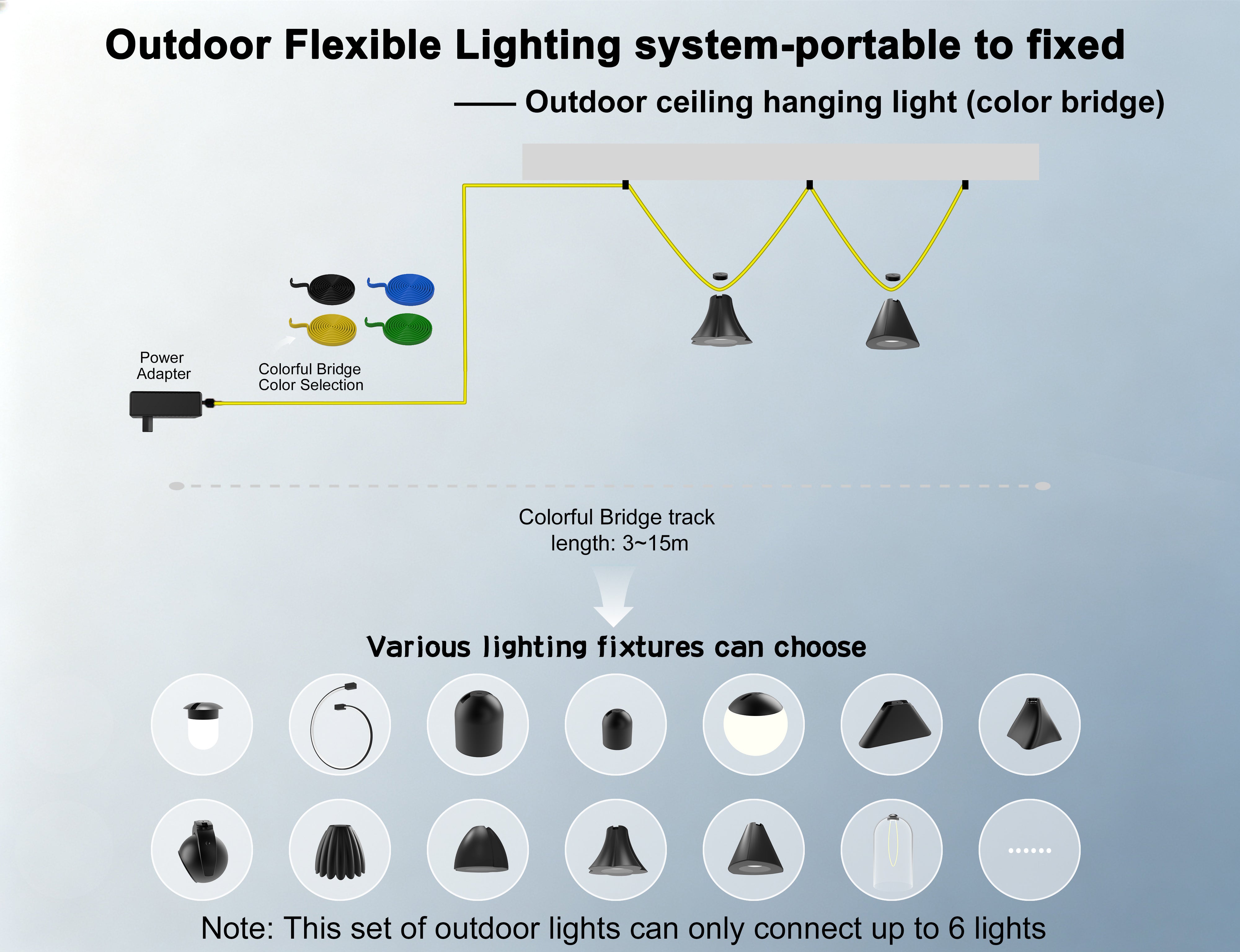 Outdoor ceiling hanging light (color bridge)