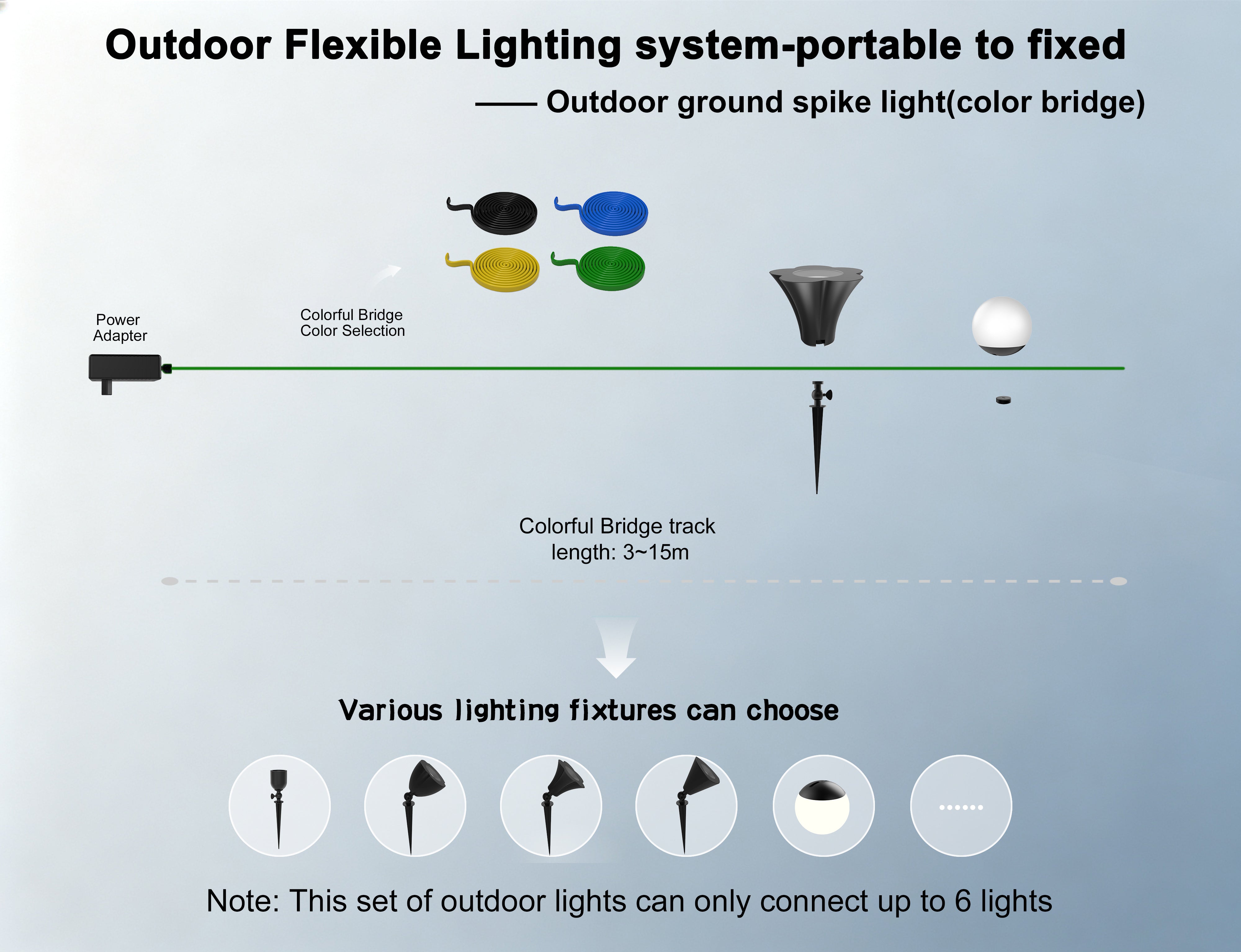 Outdoor ground spike light(color bridge)
