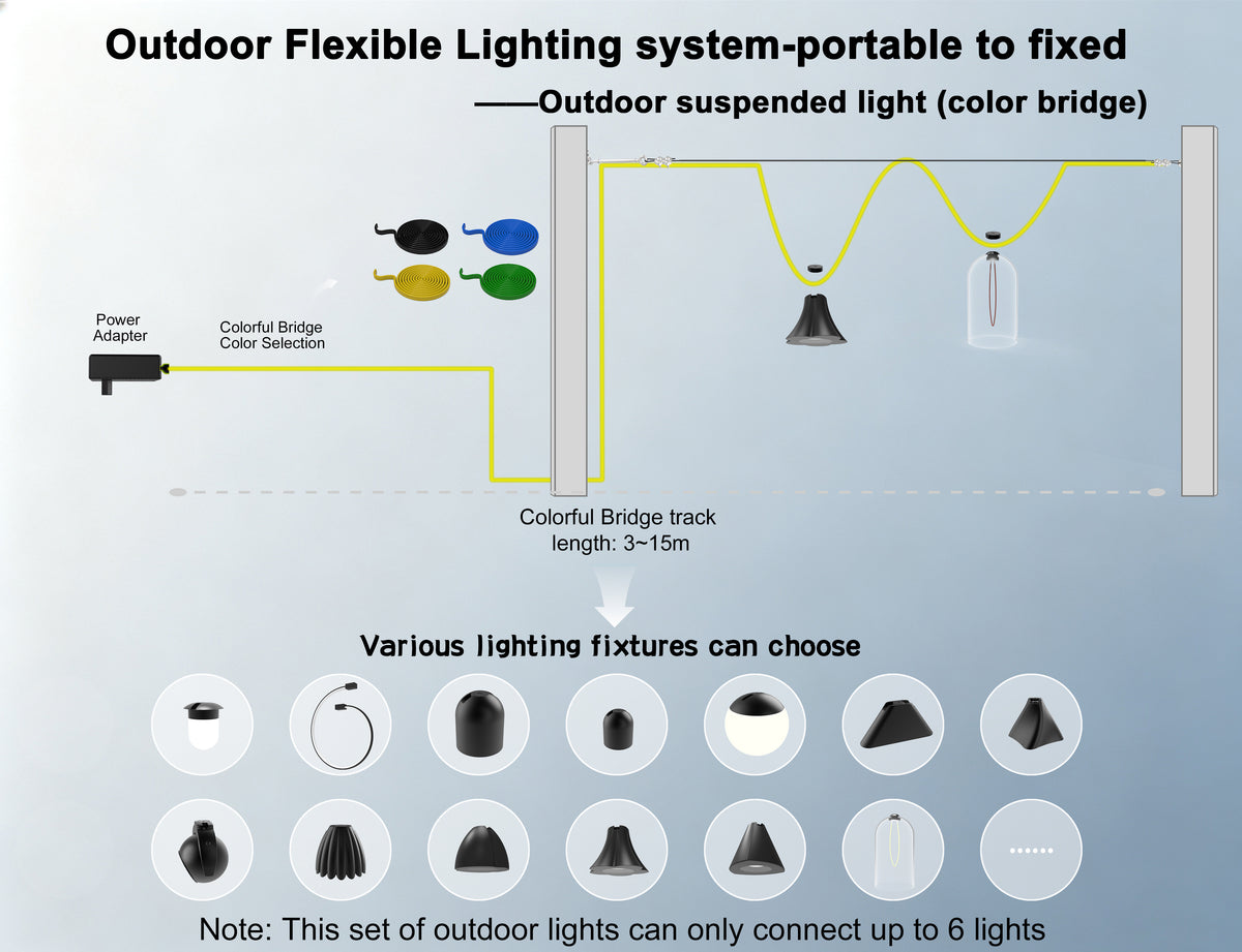 Outdoor suspended light (color bridge)